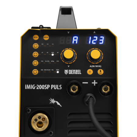 Аппарат инвертор. полуавтомат. cварки DENZEL IMIG-200SP Pulse, 200 А, ПВ 60%, катушка 5 кг Аппарат инвертор. полуавтомат. cварки DENZEL IMIG-200SP Pulse, 200 А, ПВ 60%, катушка 5 кг