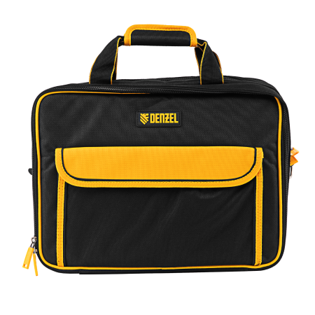 Сумка для инструмента DENZEL 400х170х300 мм, 3 отделения, 28 карманов, наплечный ремень