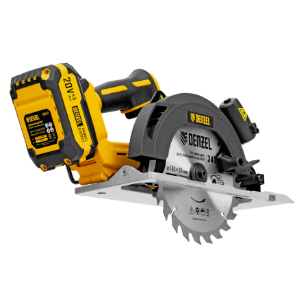 Пила циркулярная аккумуляторная бесщет. DENZEL CCSH-BL-20-185, 185 мм, Li-Ion, 20 В