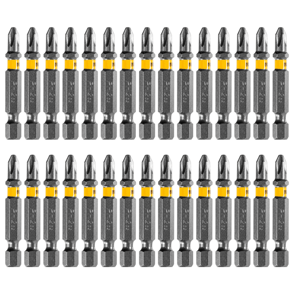 Бита DENZEL PH2х50, сталь S2, 30 шт., шестигранный профиль, пластиковая коробка, Е 6,3