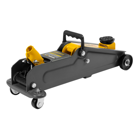 Домкрат гидравлический подкатной DENZEL 2 т, 135-385 мм, в пласт. кейсе