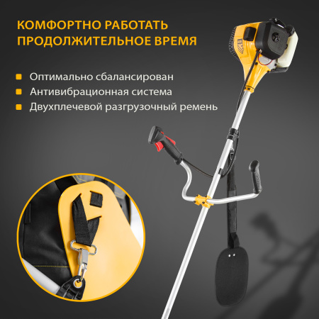 Триммер бензиновый DENZEL DGT 430, 43 см3, 2.5 л.с, неразъемная штанга