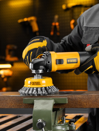 Щетка для УШМ DENZEL 746273, 125 мм, «чашка», крученая нержавеющая проволока 0.5 мм, М14