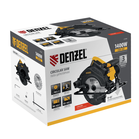 Пила циркулярная DENZEL CSH-185, 1400 Вт, 185 мм