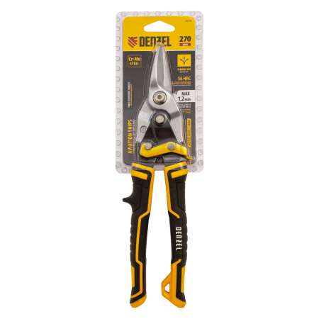 Ножницы по металлу DENZEL 78370, 270 мм, прямой рез, сталь Crmo