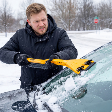 Щетка-сметка со скребком DENZEL 590 мм