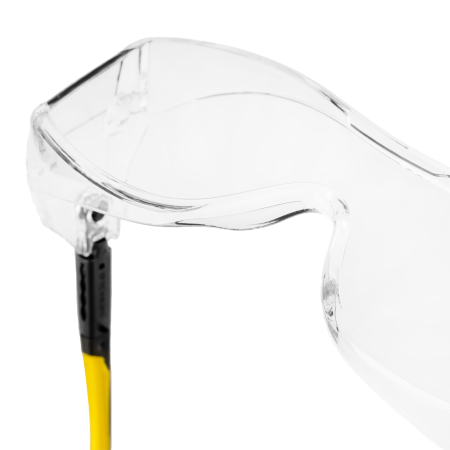 Очки защитные открытые DENZEL поликарбонатные, увеличенная прозрачная линза,  регулируемые дужки