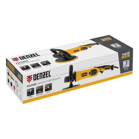 Машина полировальная DENZEL CP-180, 1400 Вт, 180 мм, 0-3000 об/мин