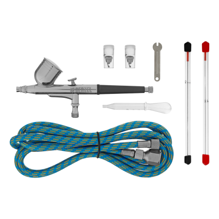 Аэрограф с верхним бачком DENZEL AB1, 0.2/0.3/0.5 мм, 7 мл, 9 л/мин