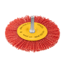 Щетка для дрели DENZEL, 100 мм, Плоская, со шпилькой, нейлоновая щетина