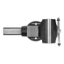 Тиски слесарные DENZEL BVH-200, 200 мм, поворотные, стальная направляющая, с наковальней