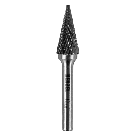Борфреза по металлу DENZEL твердосплавная, коническая, тип-M, 12 мм
