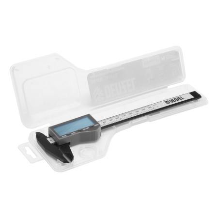 Штангенциркуль DENZEL пластиковый, 150 мм, электронный, большой дисплей, с глубиномером
