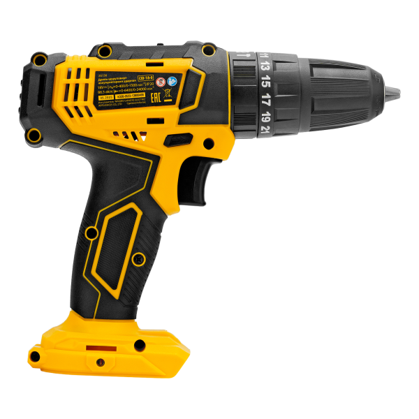 Дрель-шуруповерт аккумуляторная ударная DENZEL CID-18-0, Li-Ion, 18 В