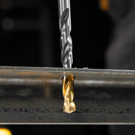 Набор сверл по металлу DENZEL, 1-13 мм, Р6М5-TiN, Golden Tip, 25 шт