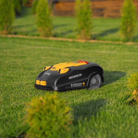 Робот-газонокосилка DENZEL Grass Master 1000  1000м2, 3Ач, 28V, LCD дисплей, Wi-Fi