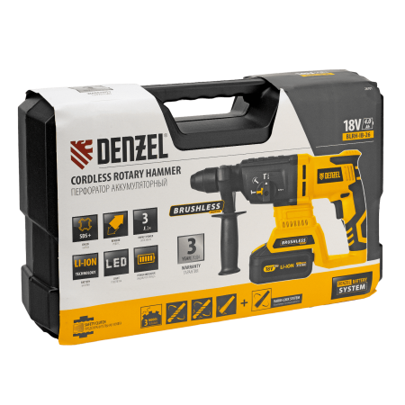 Перфоратор аккумуляторный DENZEL BLRH-IB-26 Li-Ion, 18 В Перфоратор аккумуляторный DENZEL BLRH-IB-26 Li-Ion, 18 В