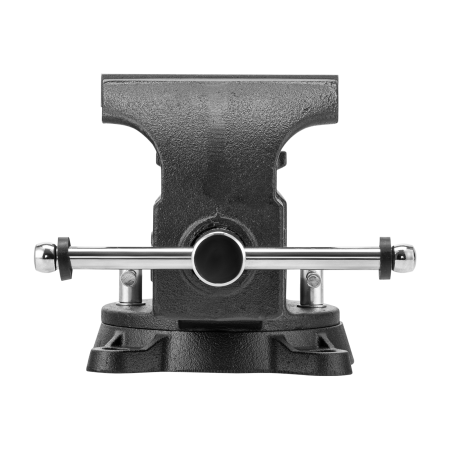 Тиски слесарные DENZEL BVH-150, 150 мм, поворотные, стальная направляющая, с наковальней