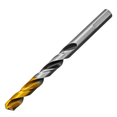 Сверло спиральное по металлу DENZEL 8,5 x 117 мм, Р6М5, Golden Tip, многогранная заточка