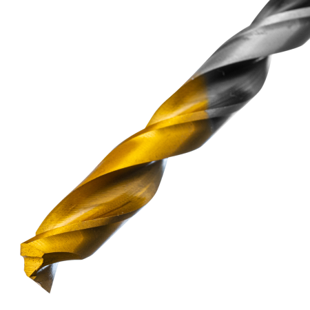 Сверло спиральное по металлу DENZEL 7,5 x 109 мм, Р6М5, Golden Tip, многогранная заточка