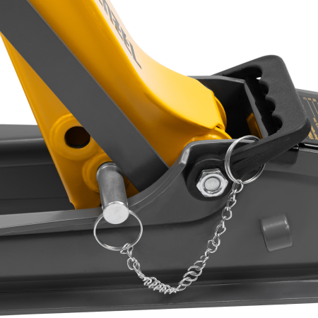 Домкрат гидравлический подкатной с фиксатором DENZEL 2,5 т, 85-385 мм