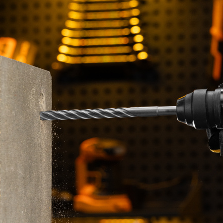 Бур по бетону DENZEL, цельная крестовая пластина, 12x215 мм, SDS PLUS