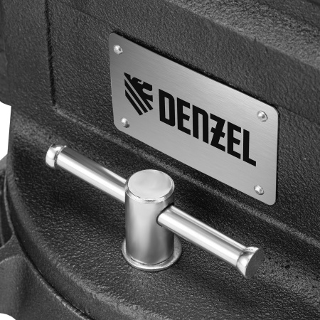 Тиски слесарные DENZEL BVH-200, 200 мм, поворотные, стальная направляющая, с наковальней