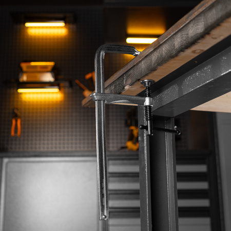 Струбцина DENZEL F-образная, 100x300мм, кованая