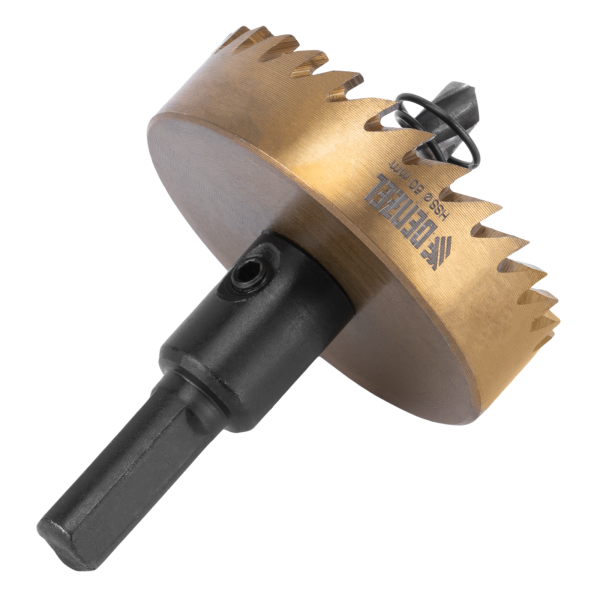 Коронка по металлу DENZEL 724116, 50 мм, HSS, нитридтитановое покрытие