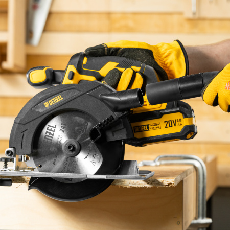 Пила циркулярная аккумуляторная DENZEL CCSH-20-165, 165 мм, Li-Ion, 20 В