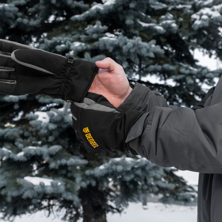 Перчатки универсальные DENZEL, двойные, работа с сенсорным экраном, размер 8