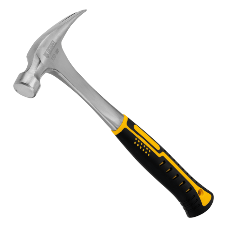 Молоток-гвоздодер DENZEL 350 г, цельнометаллический, двухкомпонентная рукоятка