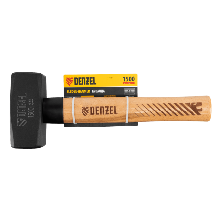 Кувалда DENZEL 1500 г, кованая головка, буковая рукоятка