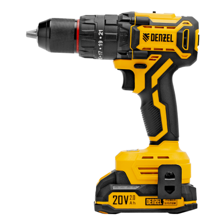 Дрель-шуруповерт аккумуляторная ударная бесщет. DENZEL CIDH-BL-20, Li-Ion, 20 В Дрель-шуруповерт аккумуляторная ударная бесщет. DENZEL CIDH-BL-20, Li-Ion, 20 В