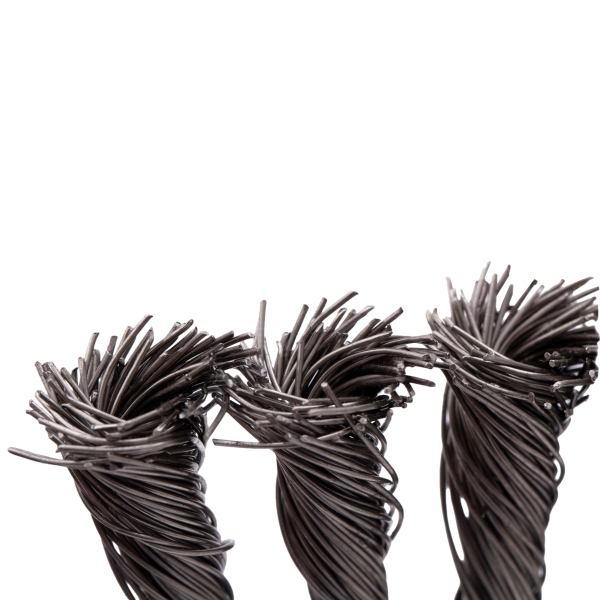 Щетка для УШМ DENZEL 746383, 200 мм, «плоская», крученая нержавеющая проволока 0.5 мм, посадка 22.2 мм