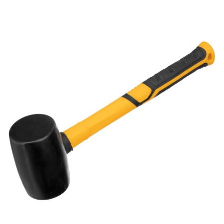 Киянка резиновая DENZEL 450 г, черная, фибергласовая рукоятка c TPR покрытием