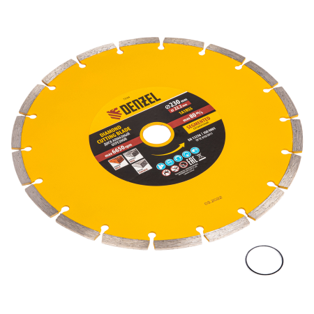 Диск алмазный отрезной DENZEL73104, сегментный, 230 x 22.2 мм, сухая резка