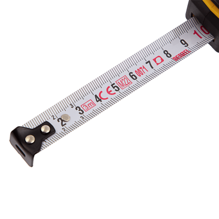 Рулетка DENZEL 3м х 16мм, двухкомп. корпус, кнопка-пауза