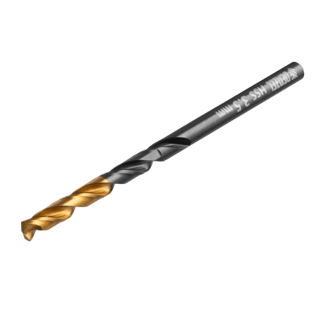 Сверло по металлу DENZEL 3,5 мм, HSS-Tin, Golden Tip, 10 шт.