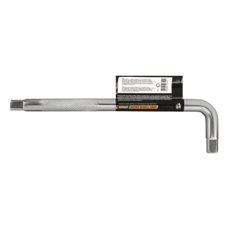 Вороток Г-образный DENZEL 250*50 мм, квадрат 1/2", CrV, матовый хром