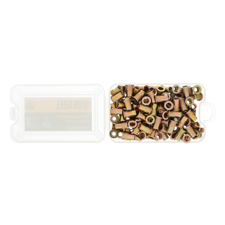 Заклепки резьбовые DENZEL стальные, оцинкованные, М5, пластиковый кейс, 100 шт.