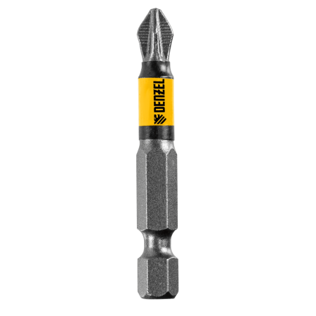 Бита DENZEL PZ2х50, сталь S2, 10 шт., круглый профиль, отрывная упаковка, , Е 6,3