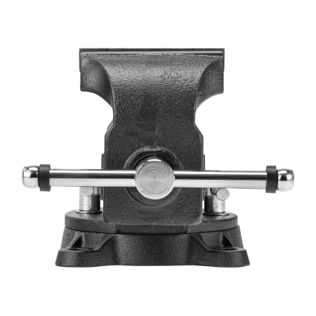 Тиски слесарные DENZEL BVH-100, 100 мм, поворотные, стальная направляющая, с наковальней