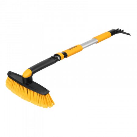 Щетка-сметка со скребком DENZEL телескоп, поворотная голова, 750-1120 мм