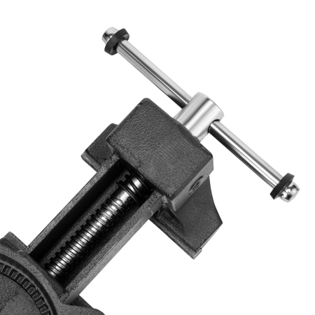 Тиски слесарные DENZEL BVH-150, 150 мм, поворотные, стальная направляющая, с наковальней