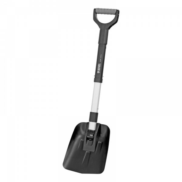 Лопата автомобильная складная, алюминиевая, 220х280х585-870 мм, телескопический черенок Denzel