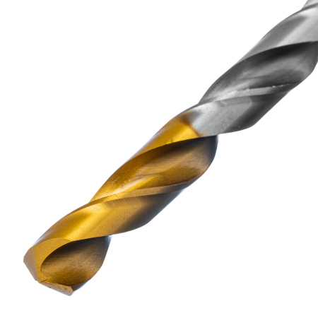 Сверло спиральное по металлу DENZEL 8,5 х 165 мм, Р6М5, Golden Tip, удлиненное