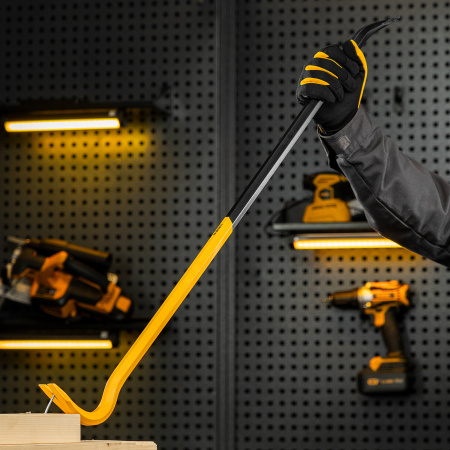 Лом-гвоздодер DENZEL 900 мм, шестигранный 19 мм, окрашенный, сталь 65