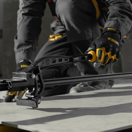 Плиткорез рельсовый DENZEL 1000х16мм, каретка на подш., стальная станина, усил. рукоятка-пенал