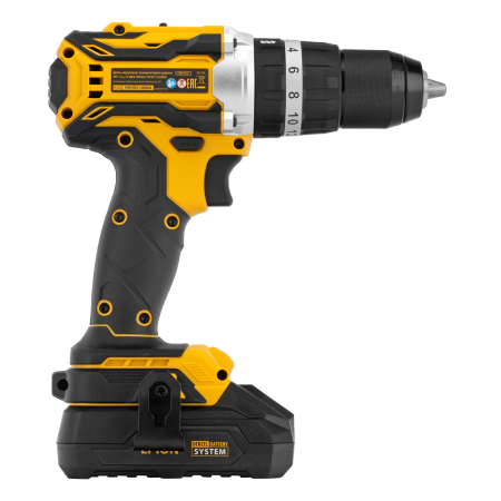 Дрель-шуруповерт аккумуляторная ударная бесщет DENZEL CIDB-18-02, Li-Ion, 18 В